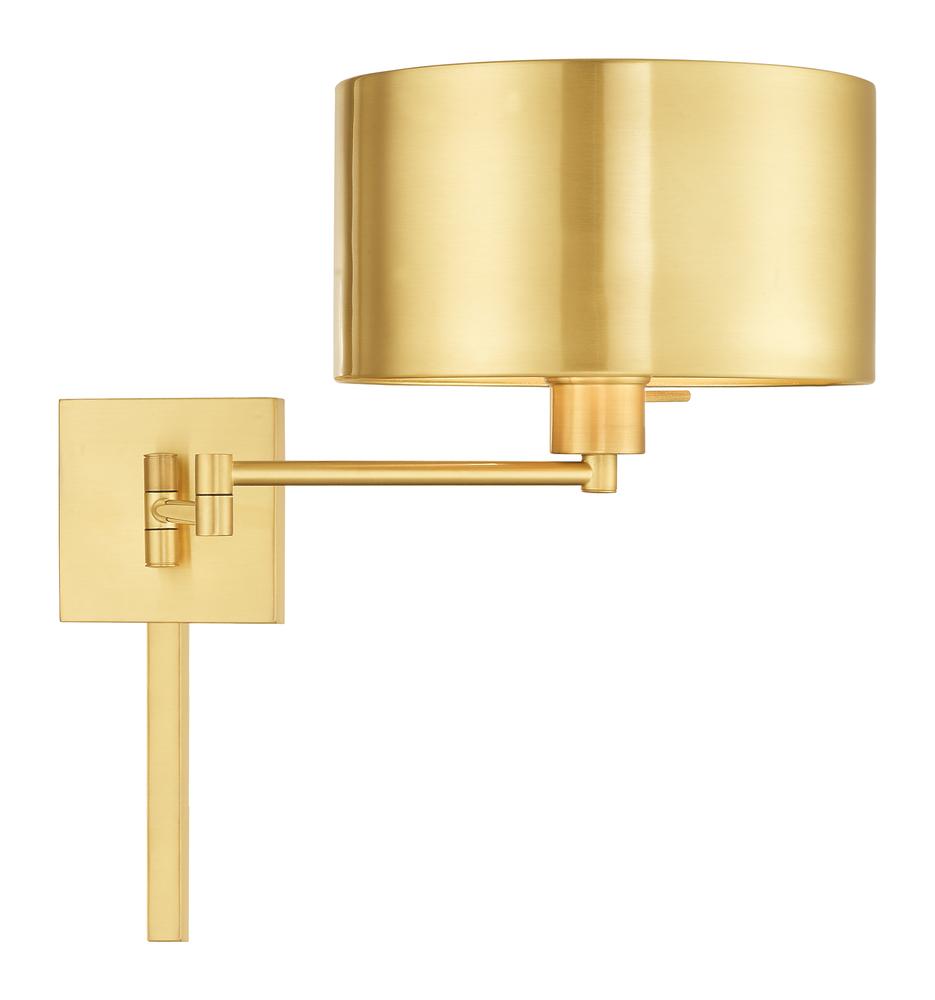 1 Lt Satin Brass Swing Arm Wall Lamp