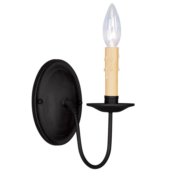 1 Light Black Wall Sconce