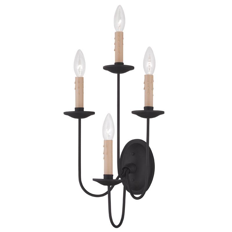 4 Light Black Wall Sconce