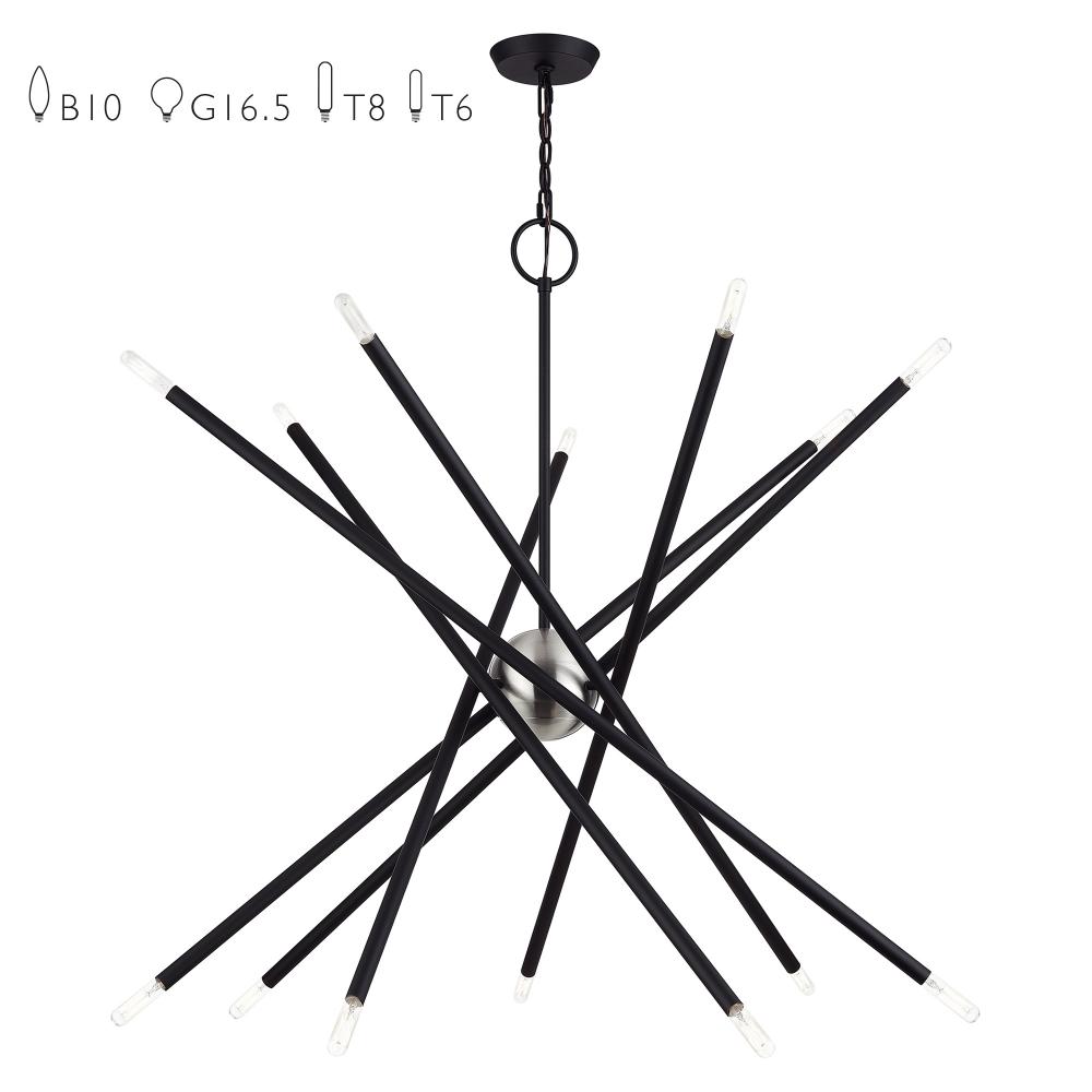 14 Light Black Extra Large Foyer Chandelier