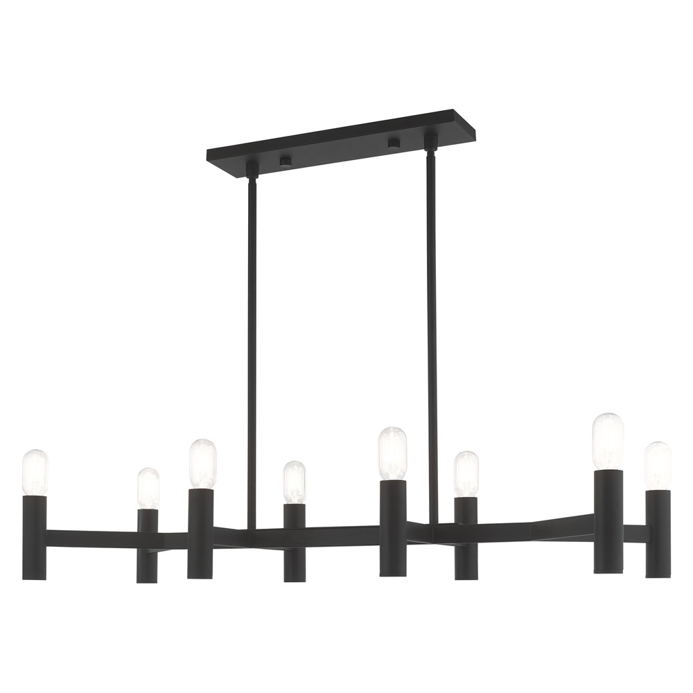 8 Lt Black Linear Chandelier