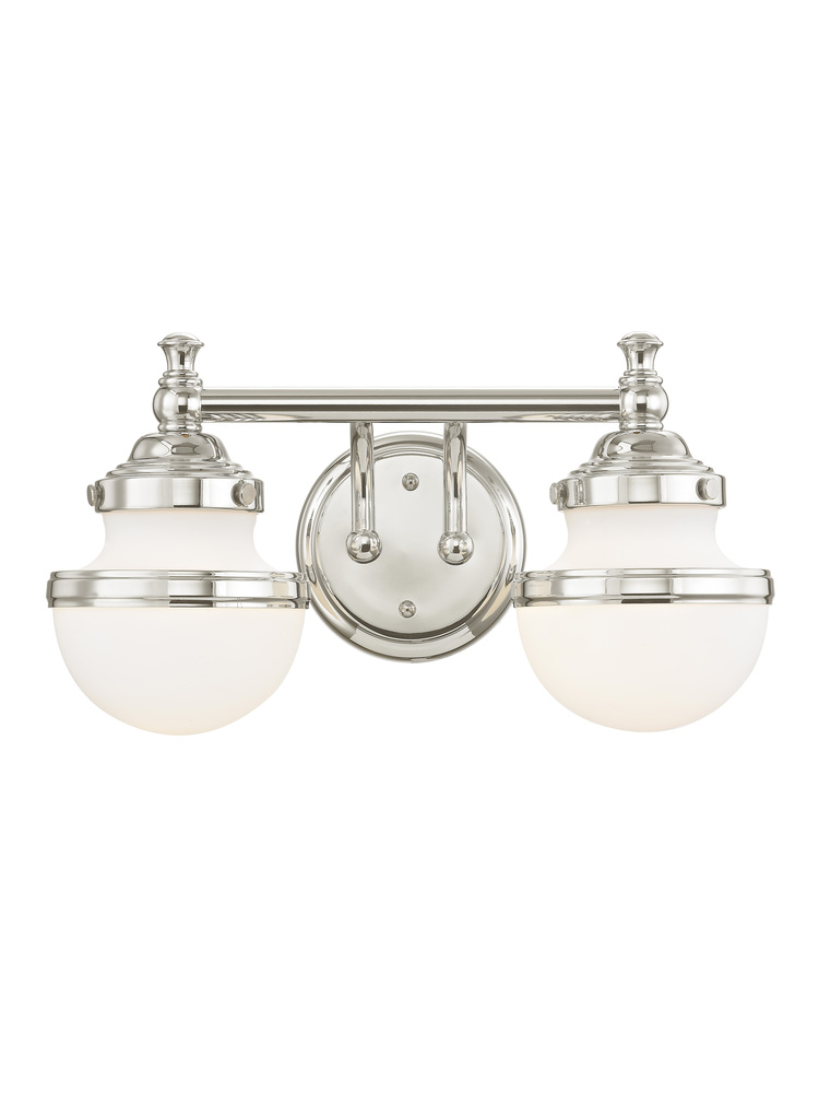 2 Light Polished Chrome Bath Light