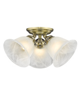 Livex Lighting 1358-01 - 3 Light Antique Brass Ceiling Mount