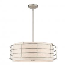 Livex Lighting 55115-91 - 5 Light Brushed Nickel Pendant Chandelier