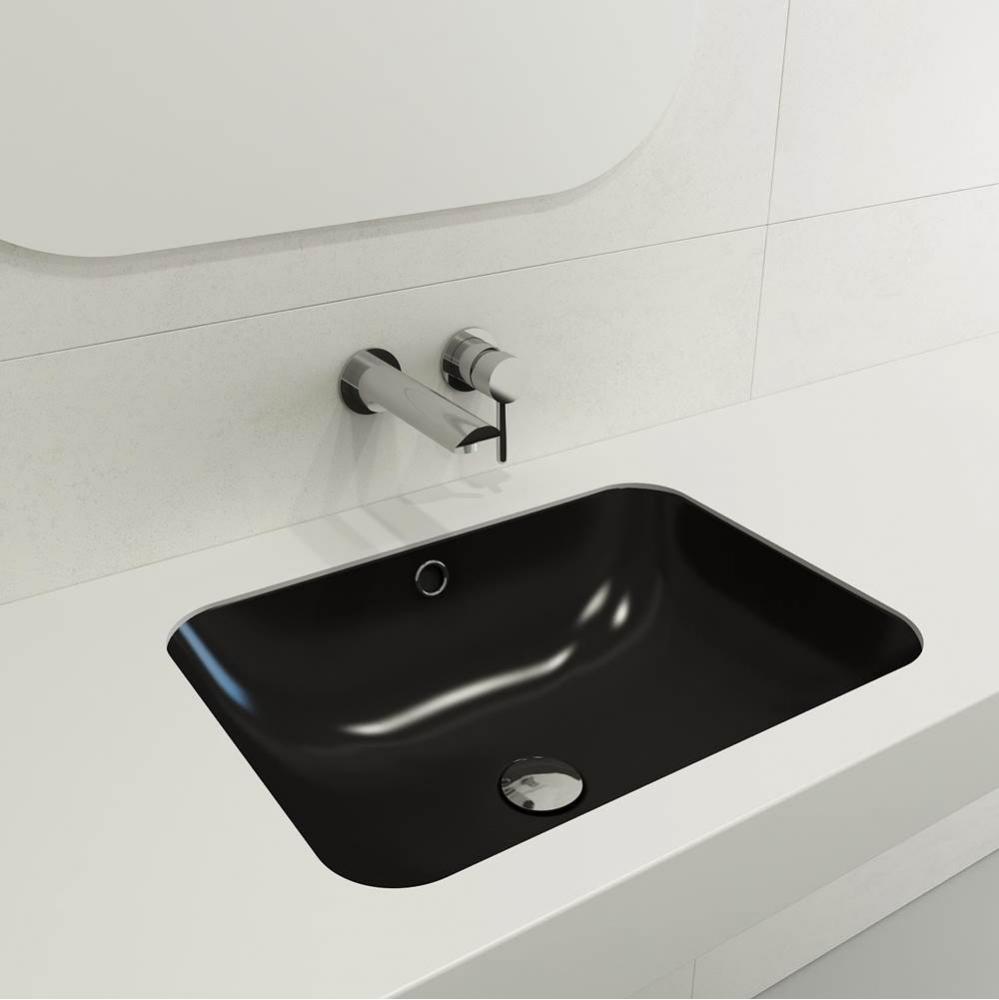 Scala Undermount Sink Fireclay 21.75 in. with Overflow in Matte Black