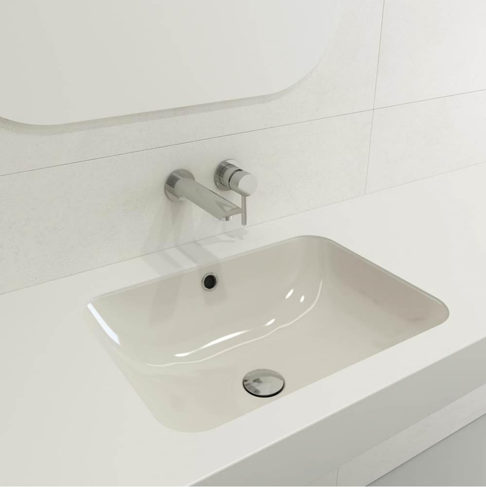 Scala Undermount Sink Fireclay 21.75 in. with Overflow in Biscuit