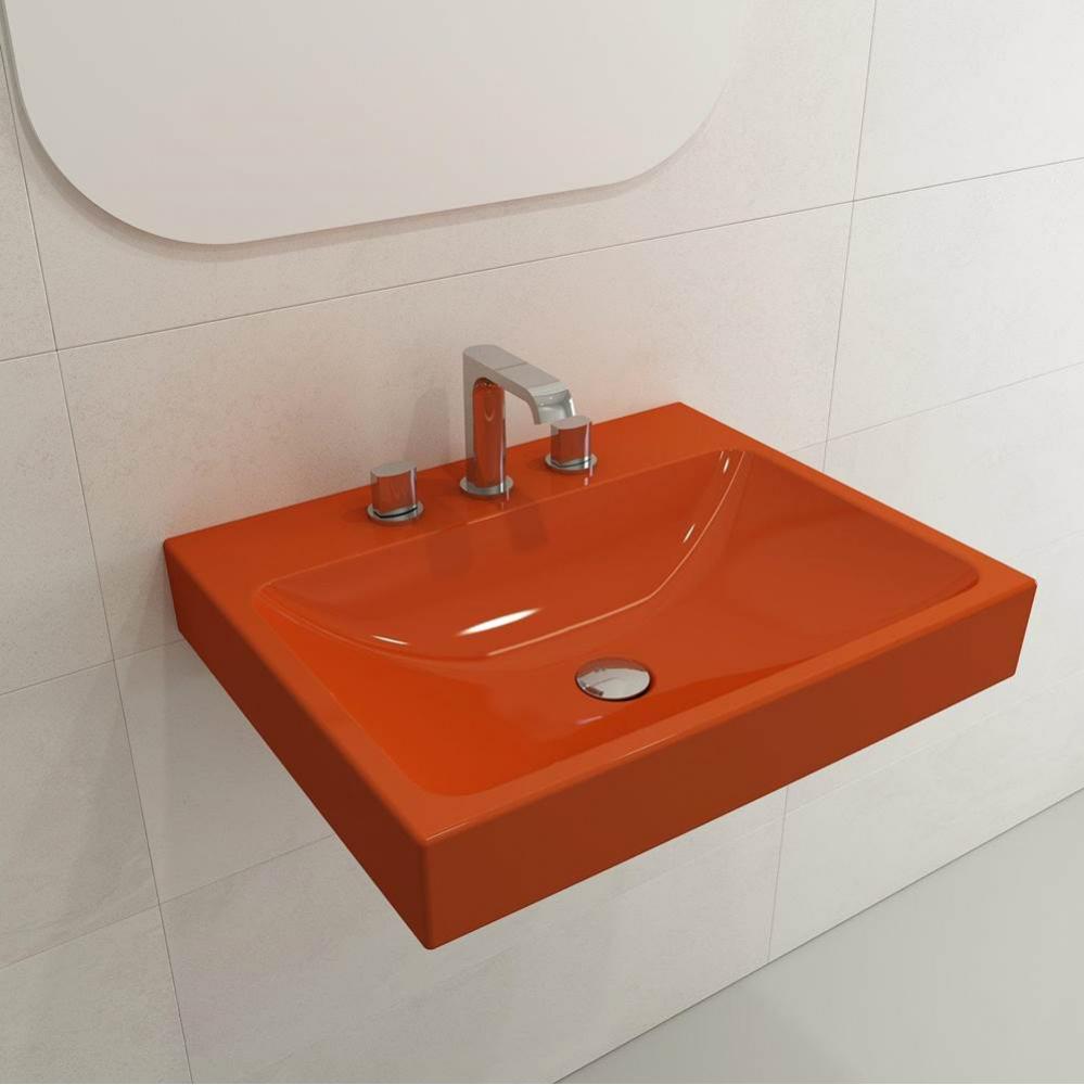 Scala Arch Wall-Mounted Sink Fireclay 23.75 in. 3-Hole in Orange