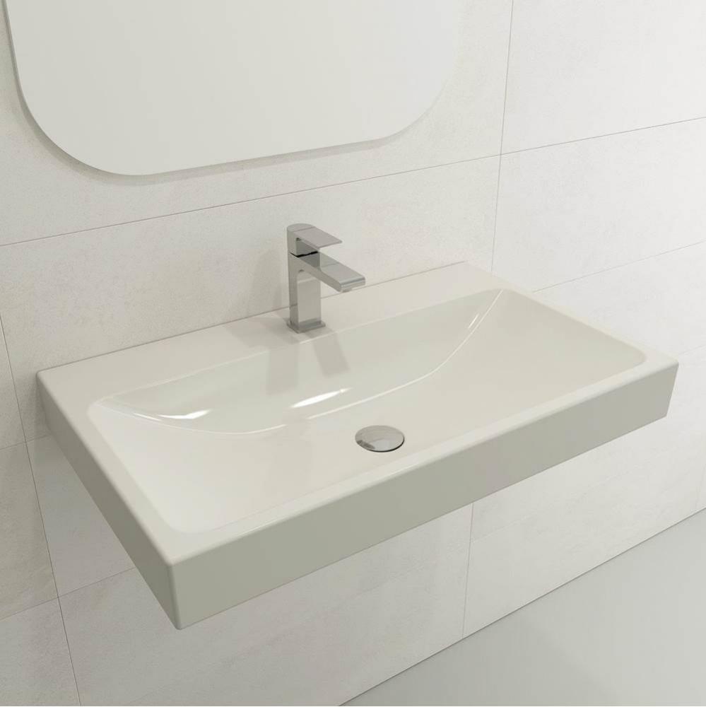 Scala Arch Wall-Mounted Sink Fireclay 32 in. 1-Hole in Biscuit