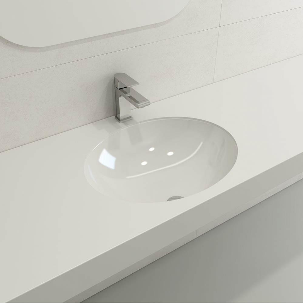 Parma Undermount Sink Fireclay 22 in. with Overflow in White