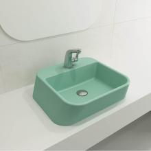 BOCCHI 1074-033-0126 - Firenze Vessel Fireclay 19.75 in. 1-Hole in Matte Mint Green