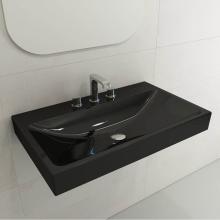 BOCCHI 1078-005-0127 - Scala Arch Wall-Mounted Sink Fireclay 32 in. 3-Hole in Black