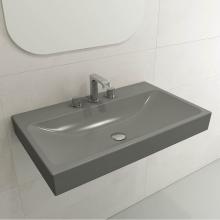 BOCCHI 1078-006-0127 - Scala Arch Wall-Mounted Sink Fireclay 32 in. 3-Hole in Matte Gray