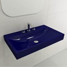 BOCCHI 1078-010-0127 - Scala Arch Wall-Mounted Sink Fireclay 32 in. 3-Hole in Sapphire Blue