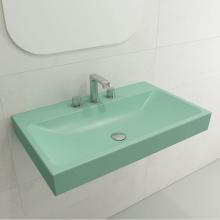 BOCCHI 1078-033-0127 - Scala Arch Wall-Mounted Sink Fireclay 32 in. 3-Hole in Matte Mint Green