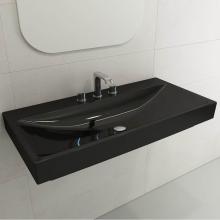 BOCCHI 1079-005-0127 - Scala Arch Wall-Mounted Sink Fireclay 39.75 in. 3-Hole in Black