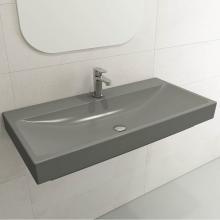 BOCCHI 1079-006-0126 - Scala Arch Wall-Mounted Sink Fireclay 39.75 in. 1-Hole in Matte Gray