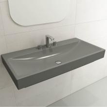 BOCCHI 1079-006-0127 - Scala Arch Wall-Mounted Sink Fireclay 39.75 in. 3-Hole in Matte Gray