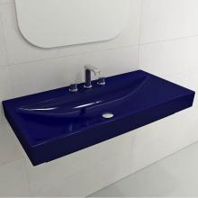 BOCCHI 1079-010-0127 - Scala Arch Wall-Mounted Sink Fireclay 39.75 in. 3-Hole in Sapphire Blue