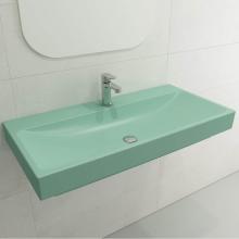 BOCCHI 1079-033-0126 - Scala Arch Wall-Mounted Sink Fireclay 39.75 in. 1-Hole in Matte Mint Green