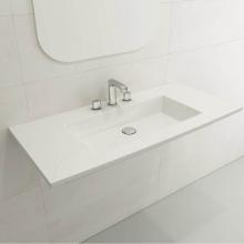 BOCCHI 1105-001-0127 - Ravenna Wall-Mounted Sink Fireclay 40.5 in. 3-Hole with Overflow in White