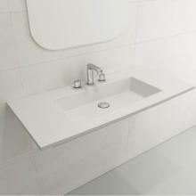 BOCCHI 1105-002-0127 - Ravenna Wall-Mounted Sink Fireclay 40.5 in. 3-Hole with Overflow in Matte White