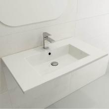 BOCCHI 1113-001-0127 - Ravenna Wall-Mounted Sink Fireclay 32.25 in. 3-Hole with Overflow in White