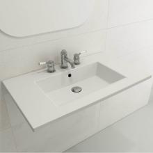 BOCCHI 1113-002-0126 - Ravenna Wall-Mounted Sink Fireclay 32.25 in. 1-Hole with Overflow in Matte White