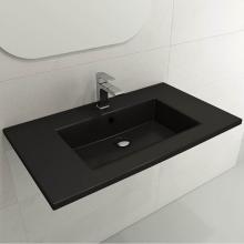 BOCCHI 1113-004-0127 - Ravenna Wall-Mounted Sink Fireclay 32.25 in. 3-Hole with Overflow in Matte Black