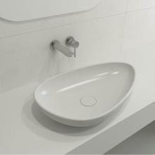 BOCCHI 1114-002-0125 - Etna Vessel Fireclay 23.25 in. with Matching Drain Cover in Matte White