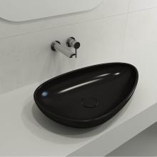 BOCCHI 1114-004-0125 - Etna Vessel Fireclay 23.25 in. with Matching Drain Cover in Matte Black