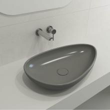 BOCCHI 1114-006-0125 - Etna Vessel Fireclay 23.25 in. with Matching Drain Cover in Matte Gray