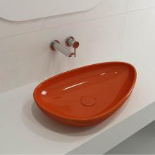 BOCCHI 1114-012-0125 - Etna Vessel Fireclay 23.25 in. with Matching Drain Cover in Orange