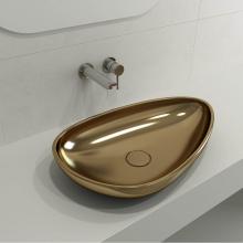 BOCCHI 1114-403-0125 - Etna Vessel Fireclay 23.25 in. with Matching Drain Cover in Matte Gold