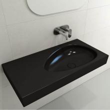 BOCCHI 1115-004-0125 - Etna Wall-Mounted Sink Fireclay 35.5 in. with Matching Drain Cover in Matte Black