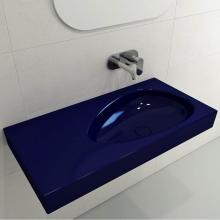 BOCCHI 1115-010-0125 - Etna Wall-Mounted Sink Fireclay 35.5 in. with Matching Drain Cover in Sapphire Blue