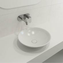 BOCCHI 1120-002-0125 - Venezia Vessel Fireclay 15.75 in. with Matching Drain Cover in Matte White