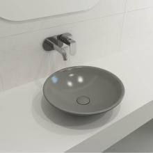 BOCCHI 1120-006-0125 - Venezia Vessel Fireclay 15.75 in. with Matching Drain Cover in Matte Gray