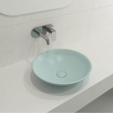 BOCCHI 1120-029-0125 - Venezia Vessel Fireclay 15.75 in. with Matching Drain Cover in Matte Ice Blue