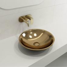 BOCCHI 1120-403-0125 - Venezia Vessel Fireclay 15.75 in. with Matching Drain Cover in Matte Gold