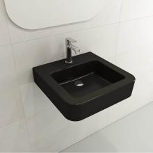 BOCCHI 1122-004-0126 - Parma Wall-Mounted Sink Fireclay 19.75 in. 1-Hole with Overflow in Matte Black