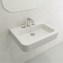 BOCCHI 1123-001-0127 - Parma Wall-Mounted Sink Fireclay 25.5 in. 3-Hole with Overflow in White