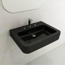 BOCCHI 1123-005-0127 - Parma Wall-Mounted Sink Fireclay 25.5 in. 3-Hole with Overflow in Black