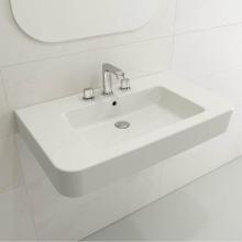 BOCCHI 1124-001-0127 - Parma Wall-Mounted Sink Fireclay 33.5 in. 3-Hole with Overflow in White