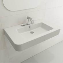 BOCCHI 1124-002-0127 - Parma Wall-Mounted Sink Fireclay 33.5 in. 3-Hole with Overflow in Matte White