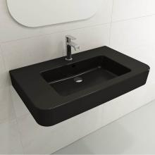 BOCCHI 1124-004-0126 - Parma Wall-Mounted Sink Fireclay 33.5 in. 1-Hole with Overflow in Matte Black