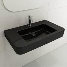 BOCCHI 1124-005-0126 - Parma Wall-Mounted Sink Fireclay 33.5 in. 1-Hole with Overflow in Black