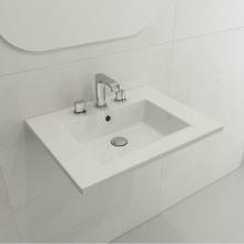 BOCCHI 1161-001-0127 - Ravenna Wall-Mounted Sink Fireclay 24.5 in. 3-Hole with Overflow in White