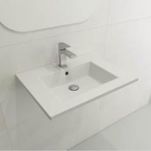 BOCCHI 1161-002-0126 - Ravenna Wall-Mounted Sink Fireclay 24.5 in. 1-Hole with Overflow in Matte White