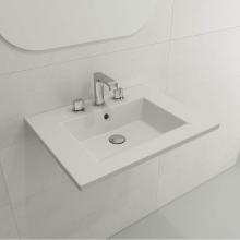 BOCCHI 1161-002-0127 - Ravenna Wall-Mounted Sink Fireclay 24.5 in. 3-Hole with Overflow in Matte White