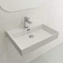 BOCCHI 1376-002-0126 - Milano Wall-Mounted Sink Fireclay 24 in. 1-Hole with Overflow in Matte White